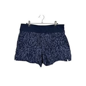 Athleta Shorts Womens 14 Lynx Navy Blue Trekkie North Printed UPF 50+ Stretch